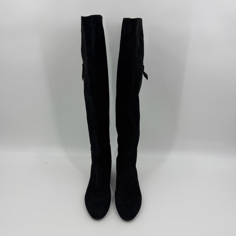 Stuart Weitzman All Suede Over The Knee Black Boots, Size 9 - Picture 3 of 12